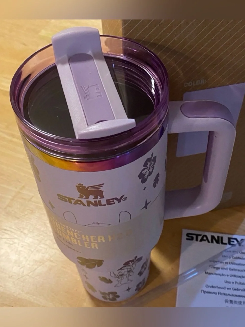 Pink Stitch Engraved Stanley Tumbler 40 oz NIB - Picture 3 of 6